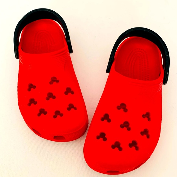 red mickey mouse crocs